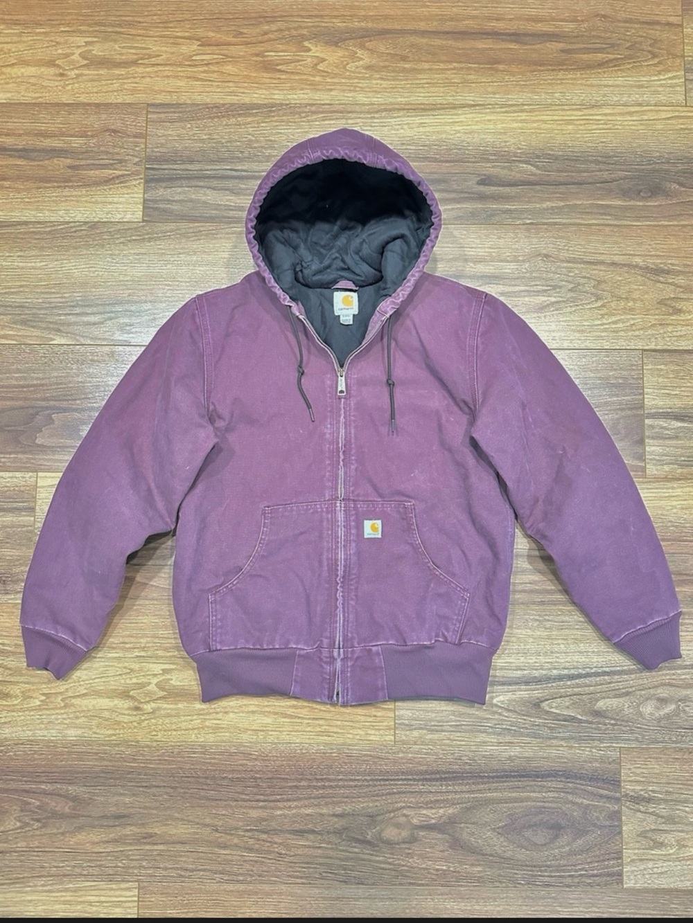 Carhartt J130 Hooded Canvas Jacket in Dusty Plum Size Small (4-6)